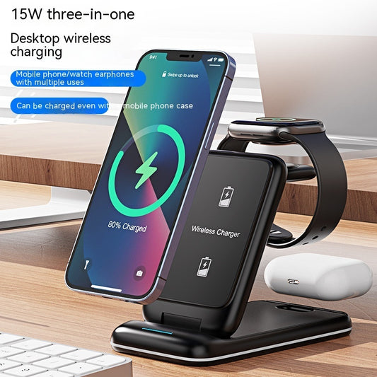 3-in-1 Foldable Wireless Charger with Removable Design